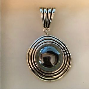 Black stone slide for necklace